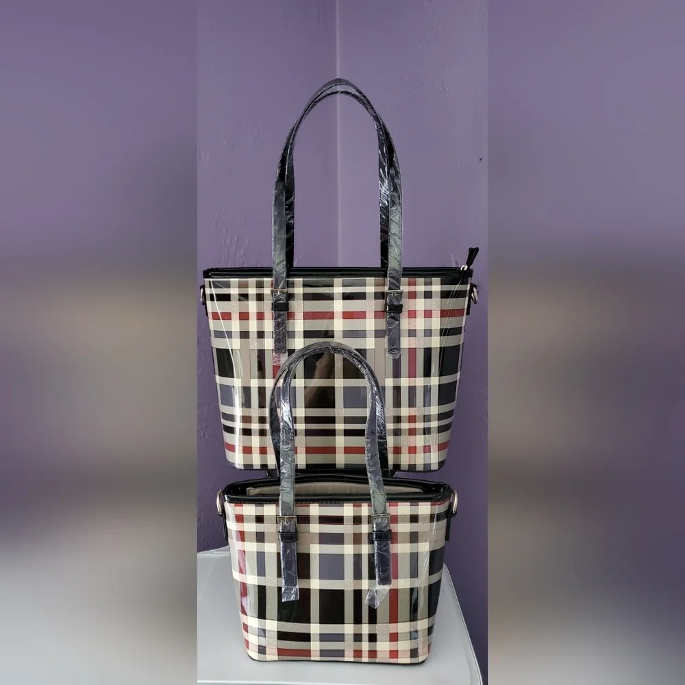 Stylish Plaid Mini Tote Bag